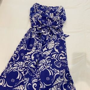 Lilly Pulitzer strapless silk jumpsuit